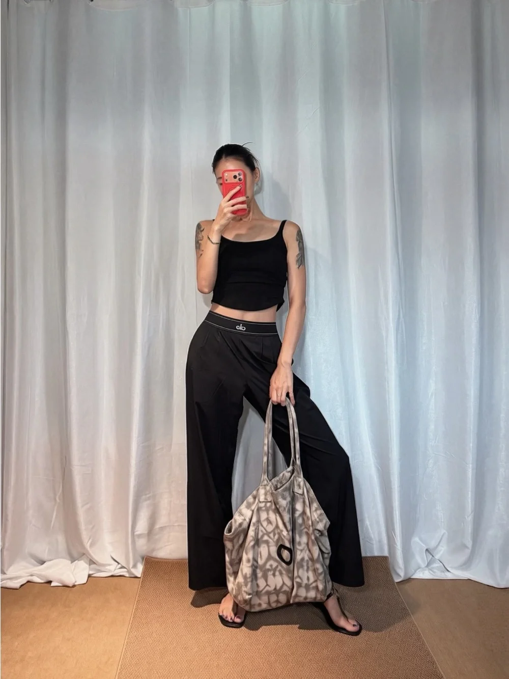 ALO Yoga Black Wide-Leg High-Waist Pants